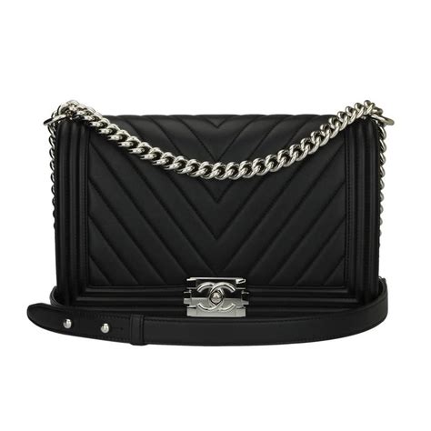 black chanel boy black hardware|Chanel silver metal hardware.